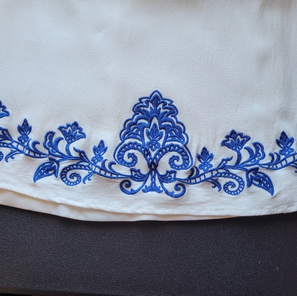 Lulus Tale to Tell Blue and Ivory Embroidered Shift Dress, VGUC, Size S - Picture 7 of 9